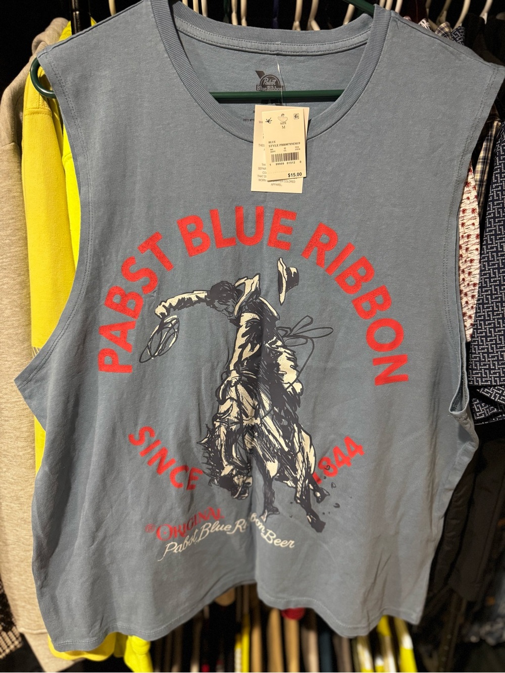 Pabst Blue Ribbon Men’s Slate Blue Graphic Muscle Tank